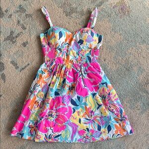 Lilly Pulitzer Vibrant Floral Mini Dress - Pink, Blue, Yellow